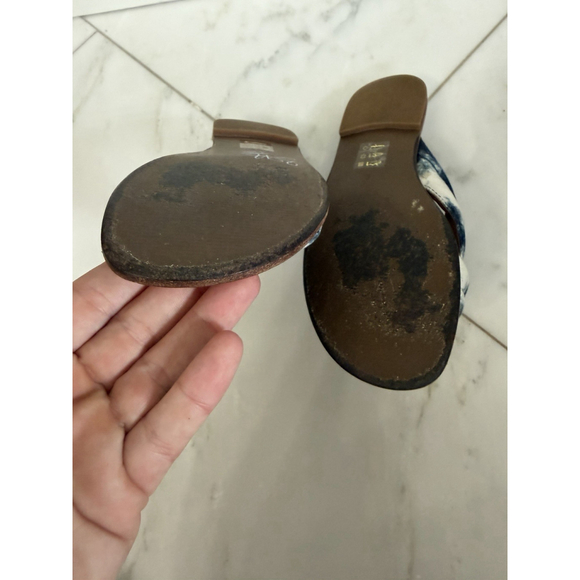 Madewell The Skyler Blue Tie Dye Leather Casual Flat Sandals Women Sz 8M US/39EU - Picture 4 of 7